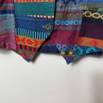 No Boundaries Vest Patchwork SZ M Boho Bohemian Hippie Art Teacher Metallic Photo 3