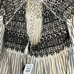 Free People  White and Black Striped Lola Mini Dress Boho Size Small NWT Photo 3