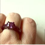 Black Purple Rhinestone Ring Cocktail Statement Photo 5