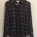 Maison Jules 2/$15  Plaid Button Front Size M Photo 0
