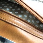 90s vintage Vegan leather magnetic closure caramel brown clutch bag purse wallet Photo 7