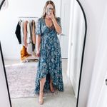 BY TIMO Blue Paisley Midi Wrap Dress Size M Photo 3