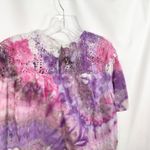 Old Navy  Large Top‎ Handmade Tie Dye Crochet Lace Pink Purple Short Sleeve 1644 Photo 8