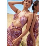 House Of CB  Kasia Purple Swirl Cutout Midi Dress Sz. L Photo 1