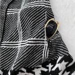Gramercy 22 Black and White Mixed Print Knit Open Long Cardigan Sweater Size XS Photo 5