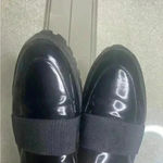 via spiga  Black Patent Leather Chunky Platform Slip on Loafers Size 9 Photo 5