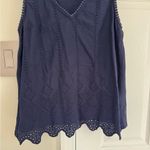 Anthropologie Porridge Tank Top Womens Size M Navy Lace Lined Cotton Beach Boho Blue Size M Photo 3