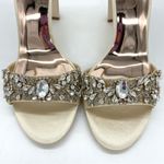 Badgley Mischka  Women's Barby Ivory Satin Jeweled Heels New Photo 11