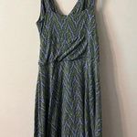 Free People Vintage Artsy Dress 90's Y2K Green Blue Small Boho Printed Festival Photo 8