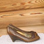 Miu Miu  Brown Leather Wedge Shoes Photo 3