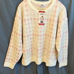525 America : NWT Chalk Conbo Houndstooth Sweater- Pink Sparkle- XL Photo 0