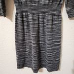 Loft  Sweater‎ Dress Womens Size L 3/4 Sleeves Knit Space Dye Marled Gray Photo 5