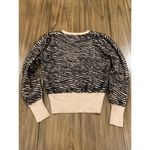 ASTR  The Label Tiger Print V neck Sweater Brown Tan Black animal print soft S Photo 3