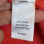 J.Jill Coral Red Linen Blend Open Front Cardigan Lightweight Layering L Size L Photo 3
