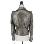 IRO  Luigaspe Leather Metallic Moto Jacket Photo 12