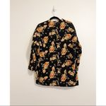 ZARA Quilted Floral Long Open Black Coat XS Photo 3