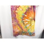 Las Olas  Large Dress Handmade Tie Dye Fringe Hem Short Sleeve‎ Shift Knee249 Photo 3