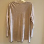 J Jill Linen Artsy V Neck Oatmeal Long Sleeve Cardigan button up size SMALL Tan Photo 2