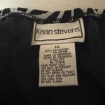 Karin Stevens  Black And Off White Elastic Waste Pull On‎ Women's Lined Skirt Photo 2