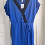 J.Crew Lined midi wrap dress royal blue office casual outfit v neck, Size S Photo 3