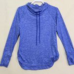 Athleta Blue Heathered Hoodie Long Sleeve Thumbhole Workout Top Size S Soft Photo 0