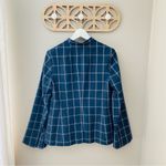 Banana Republic  Windowpane Bell Sleeve One Button Blazer Jacket Navy Blue Sz 6 Photo 6