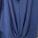 Rachel Zoe ✨ Royal Blue Button Up Tie Front Top Photo 2
