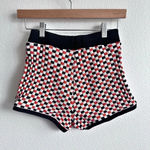 ZARA | Orange White Black Knit Sweater Checkered Shorts 100% Cotton | Medium Photo 2