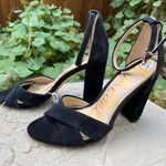 Sam Edelman Yancy Block Heel Ankle Strap Sandals Black Suede Size 6.5 NWOB Photo 2