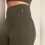 BOODY Active High Waist 3/4 Leggings Womens sz XS Olive Organic Cotton Blend EUC Green Photo 3
