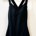 Lululemon  Criss Cross Ruched Tank Top Size 8 Black Photo 0