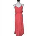 The Vanity Room NWT  X Nordstrom V Neck Strappy Tired Maxi Dress In Coral Photo 4