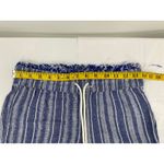 Blue Rain Blue‎ Rein Women's Striped Frayed Hem Wide Leg Cropped Pants Drawstring Small Photo 2