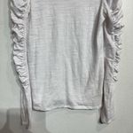 Free People  White Natasha Ruched Long Sleeve Top Sz S Photo 3