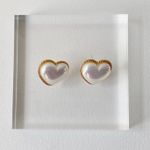 Heart Earrings cute white heart sweet heart lovely heart earrings Photo 3