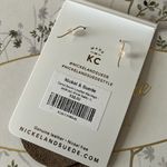 Nickel and Suede Large Teardrop Leather Earrings Camo Suede NEW‎ Green Photo 5