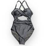 EoMenie One Piece Swimsuit Women's XS Black Cross Straps Tie Back NWT Photo 1