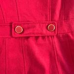 Say What? Red double-breasted ruffle coquette romantic feminine wool blend pea coat XS Photo 3