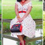 Dolly and Dotty Lily Stiletto Print Off Shoulder Dress Size 16 White Photo 3