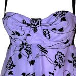 Vintage Purple and Black Floral Print Nightgown Size Small Photo 3