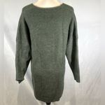 Green vneck dropped shoulder ribbed knit sweater dress size small Photo 4