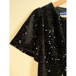Talbots RSVP by Black Velvet Sequin Dress Size 4P Party Cocktail Dinner Holiday Photo 3