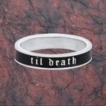 TIL DEATH Silver and Black Bridal Band (Black Band Only) Size 8​ Photo 3