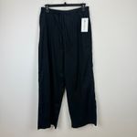 Athleta Tall Paradise Mid Rise Wide Leg Pant Black Linen Blend Relaxed M NWT Photo 4