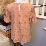 Anthropologie  Maeve Sylvia Lace Short Sleeve Top Dusty Pink Size Medium Photo 4