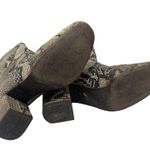 Free People  Cecile Snake Leather Block Heel Boho Western Womens 37 US 6.5-7 Photo 5