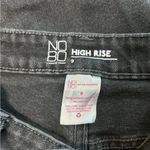 No Boundaries  high rise black straight leg distressed knee jeans in size 9 Photo 4
