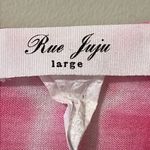Rue Juju  large pink white tie dye print pullover tie front short sleeve casual Photo 1