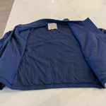 Pilcro Anthropologie  Knit Bomber Jacket Top‎ Zip-Up Navy Long Sleeve Large Photo 4