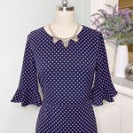 The Limited  Polka Dot Flutter Sleeve Sheath Dress Navy Blue XS 2 Photo 2